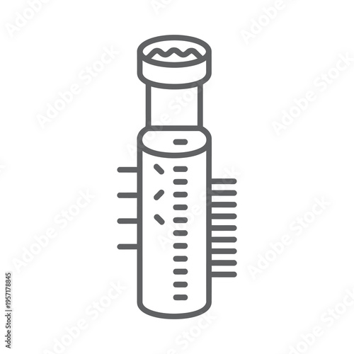 Vector of a clear glass water bottle with a spray nozzle and comb-like texture