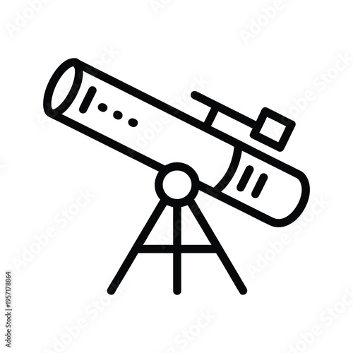 Vector of a telescope mounted securely on a tripod stand for stargazing