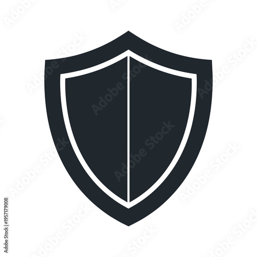 Vector of a simple shield with a bold outline.