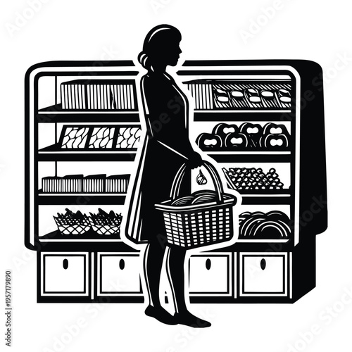 A stylish woman strolls with shopping bags, her confident silhouette capturing the joy and energy of a busy day filled with fashion and finds.
