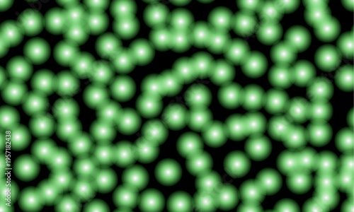 Simple round green cells or microscopic design on black background Microscopic green cell pattern creating a clean, scientific background Seamless