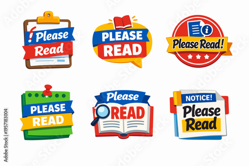 Please read stickers collection for important announcements, notices, and essential information messages