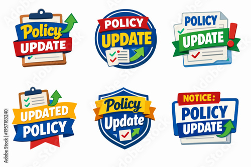 Policy update and notice badges offering information on privacy, terms, and conditions changes