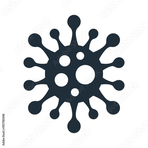 Vector of a cellular structure symbolizing a virus or microbial form against a plain background.
