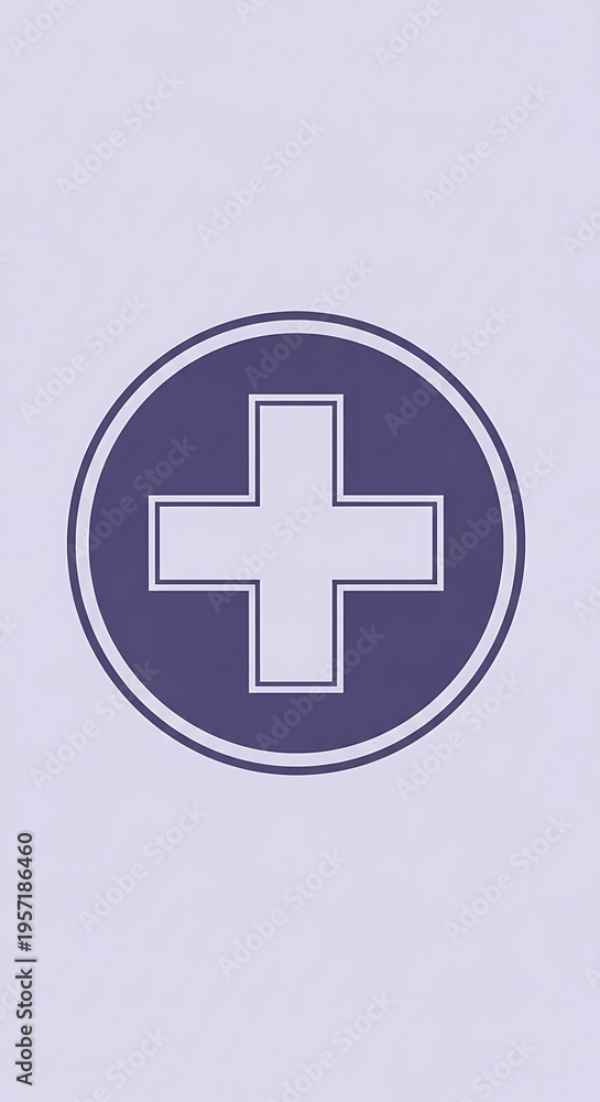 Fototapeta premium Medical Cross Symbol on Purple Background.