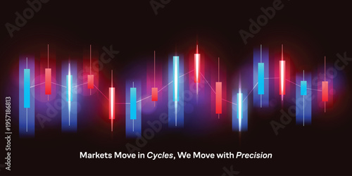 Stock market and forex sideways moment in a dark background. Candle stick graph concept design.