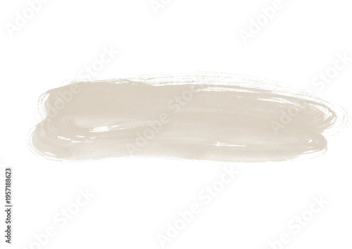 Abstract beige acrylic brush stroke on transparent background. Isolated oil paint texture for organic design, wedding invites, and banners.