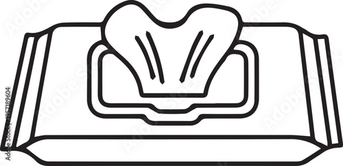 Black Outlined Wet Wipes Icon