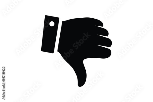 Hand gesture with thumb down symbolizing disapproval or negative feedback isolated illustration