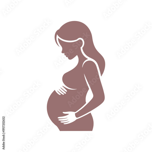 Pregnant mother vector icon graphic isolated sketch illustration on white background.