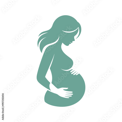 Pregnant mother vector icon graphic isolated sketch illustration on white background.