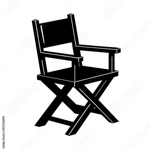 Director chair silhouette for film production and cinema studio