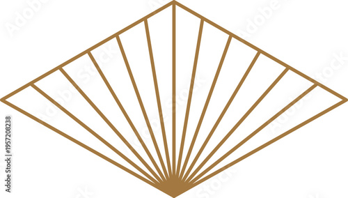 Elegant golden line art sunrise logo and geometric decorative element. Modern abstract minimalist gold design.