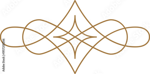 Elegant golden line art logo and geometric decorative element. Modern abstract minimalist gold design.