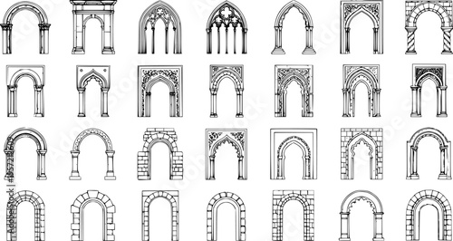 Variety of Arches: Architectural Design Elements Collection