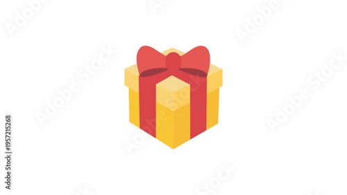 Gift box bow emoji present illustration vector birthday ribbon symbol sign icon .