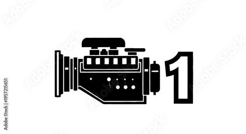 Vector illustration of professional cinema camera icon