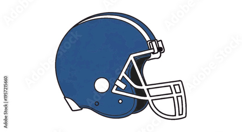 Vector illustration of blue american football helmet