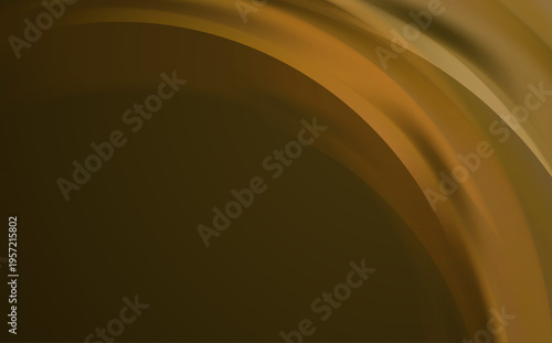 ダークゴールドのグラデーションと滑らかな曲線が重なるシックで抽象的なウェーブ背景テクスチャ素材