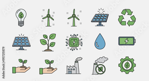 Eco friendly icons on white background 1.