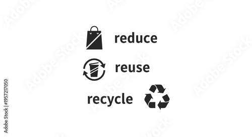 Recycling symbols for reduce reuse recycle.