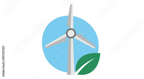 Wind Turbine Renewable Energy Icon.