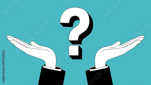 Hands presenting a question mark symbol