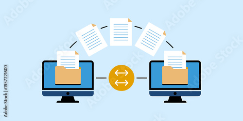 Computers sharing files and documents online