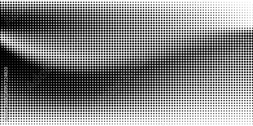 Grunge halftone gradient background. Faded grit noise texture. White and black sand wallpaper. Retro pixelated backdrop. Anime or manga style comic overlay. Vector graphic design textured template