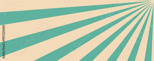 Retro background with rays or stripes in the center. Sunburst or sun burst retro background. turquoise colors modern illustration