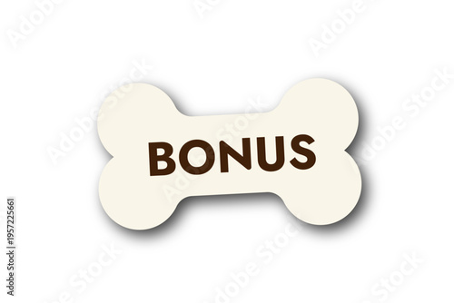 Vector Bone Shaped Bonus Label Loyalty Reward Sticker for Pet Shops and Vet Clinics