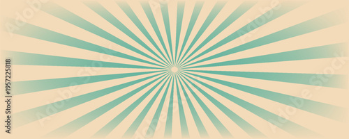 Retro background with rays or stripes in the center. Sunburst or sun burst retro background. turquoise colors modern illustration