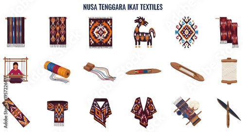 Nusa Tenggara Ikat Textile Patterns Indonesia.