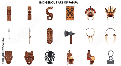 Papua New Guinea Indigenous Tribal Art.