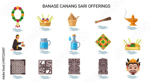 Balinese Hindu Canang Sari Offerings.