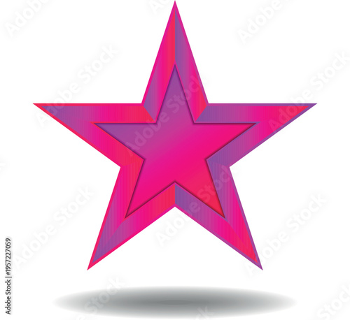 Vibrant pink star graphic with shadow effect