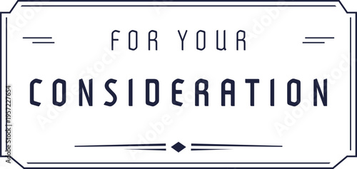 Decorative for your consideration title card with thin border