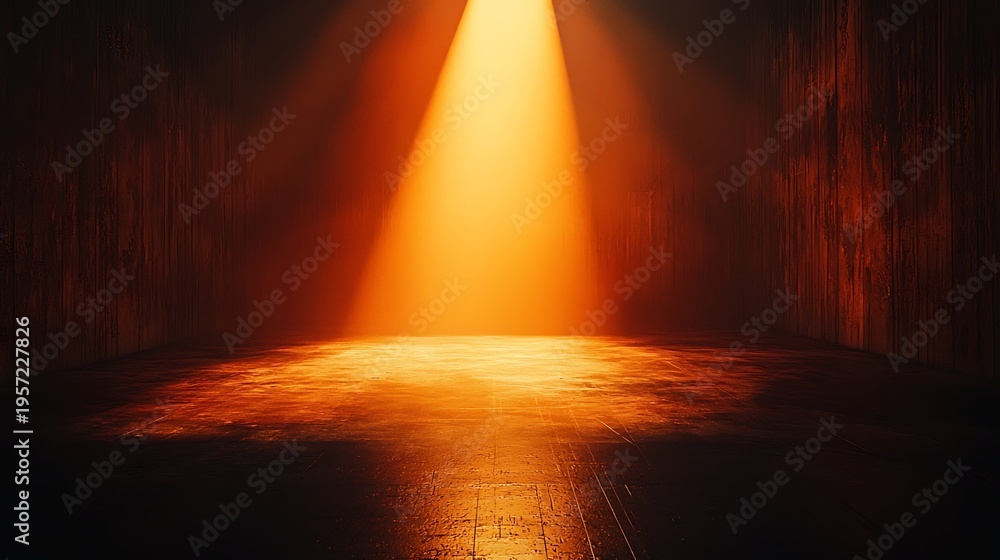 Obraz premium Spotlight's Ethereal Glow: A captivating view that casts an entrancing warm light, creating an atmosphere of mystery and anticipation.