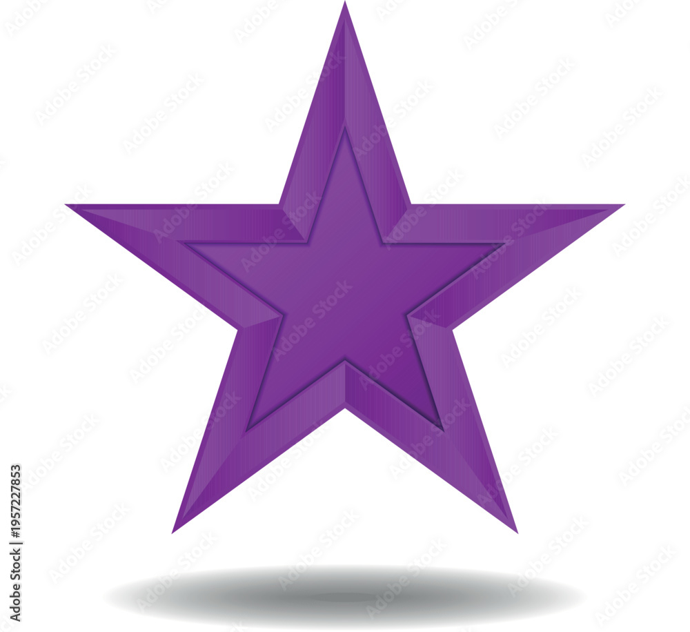 Obraz premium Purple star icon with shadow
