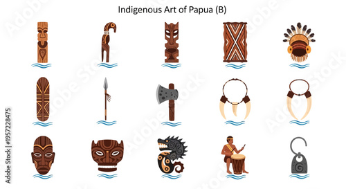 Traditional Papua New Guinea Indigenous Art.