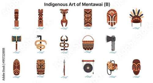 Traditional Mentawai Tribal Art Symbols.