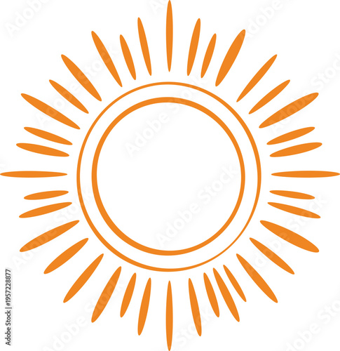 Radiating sunburst circle emblem illustration