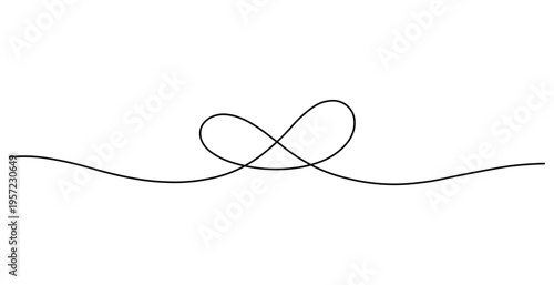 A black line with a knot in the middle