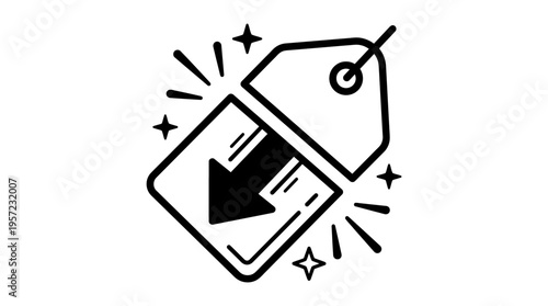 Discount Tag With Downward Arrow