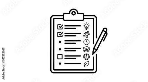 Checklist with Ideas Time and Budget