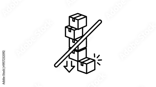 Unsafe Stacking of Boxes Icon