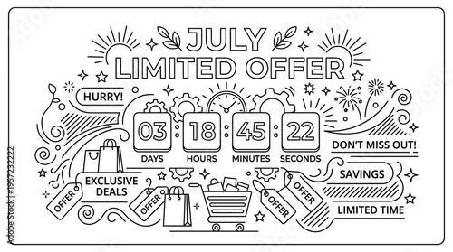 July Limited Offer Countdown Timer Design