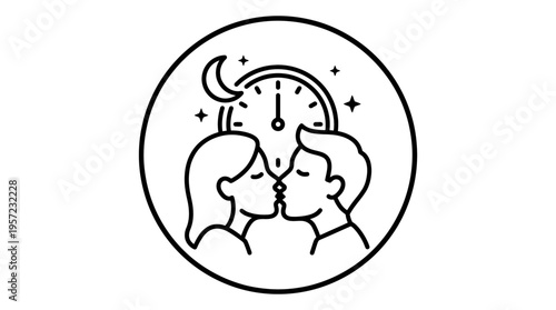 Romantic Midnight Kiss Icon