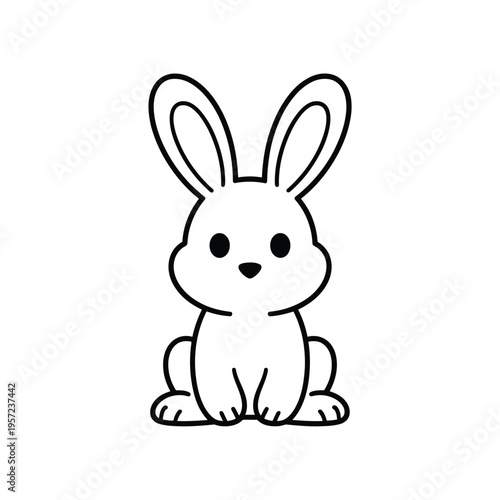 Black and white line of a sad cartoon elephant line cartoon elephant