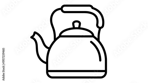 Simple Black and White Kettle Icon